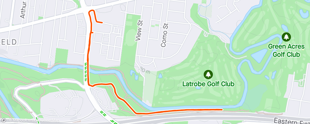 Map of the activity, Evening recovery trot