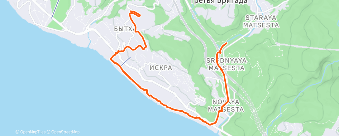 Map of the activity, Полуденный забег