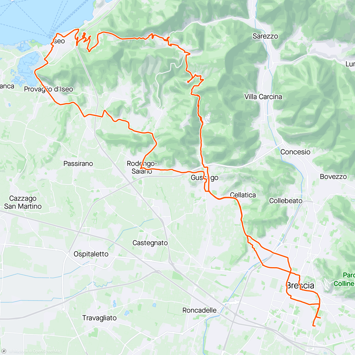 活动地图，Lago di Iseo da Brescia