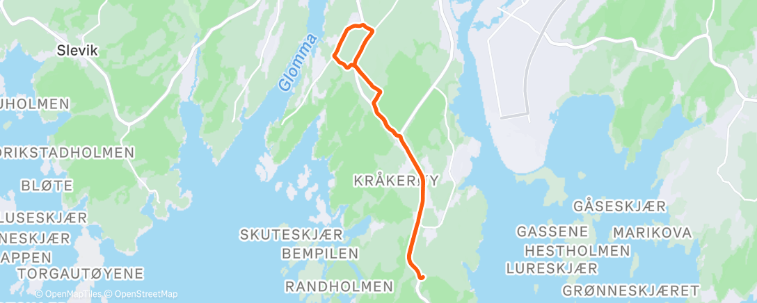 Map of the activity, Evening Run