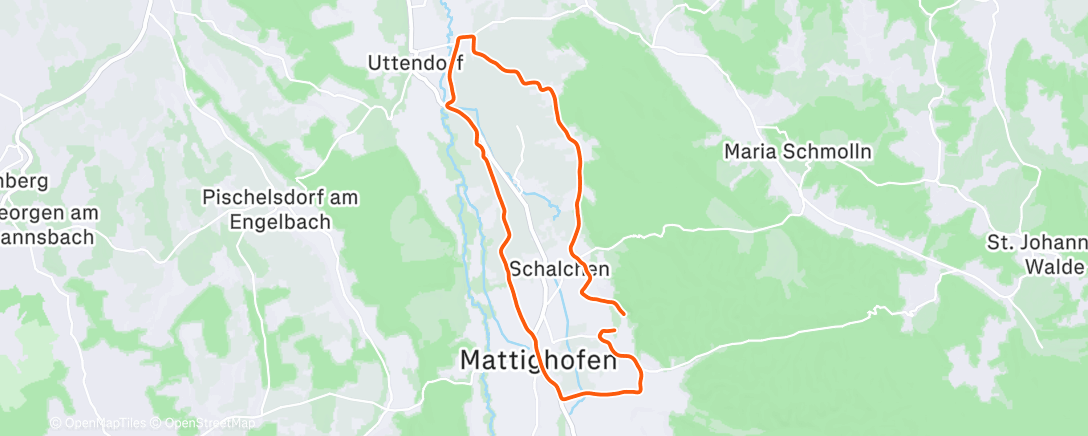 Map of the activity, Mittagslauf