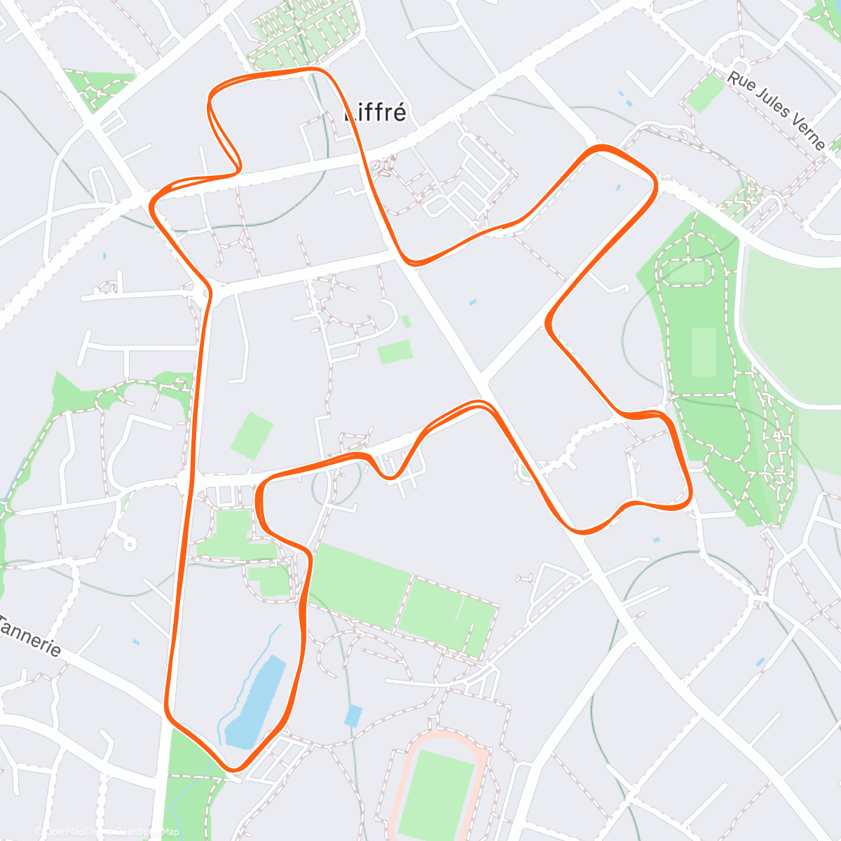 Map of the activity, Running