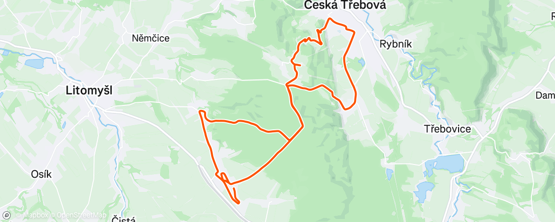 Map of the activity, Janov – Česká Třebová – Janov