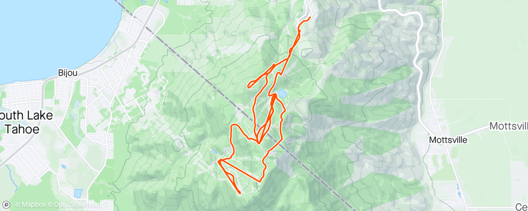 Map of the activity, Slopes - A day skiing at Heavenly Mountain Resort
