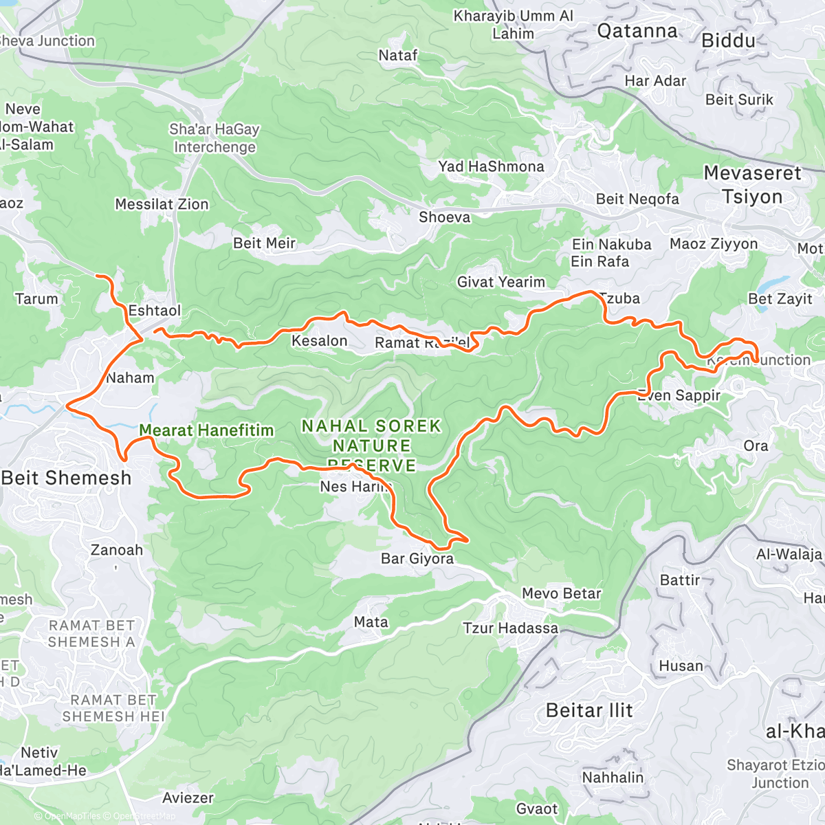 Карта физической активности (ROUVY - Tzova - Jerusalem | Israel)