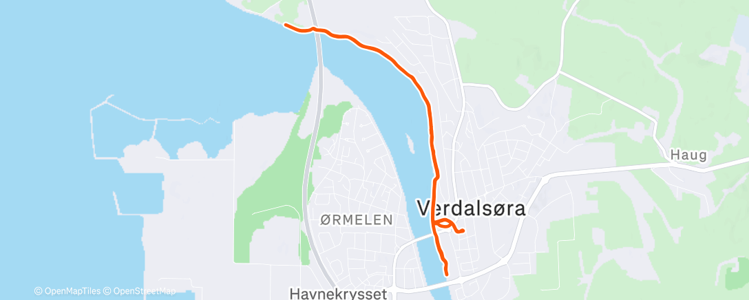 Map of the activity, Evening Run