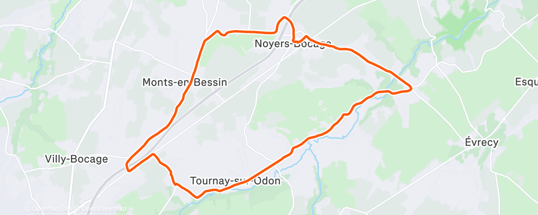Map of the activity, Course à pied dans l'après-midi