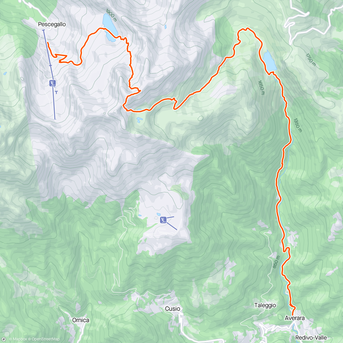 Map of the activity, 🎿🎿 Traversata Gerola-Averara