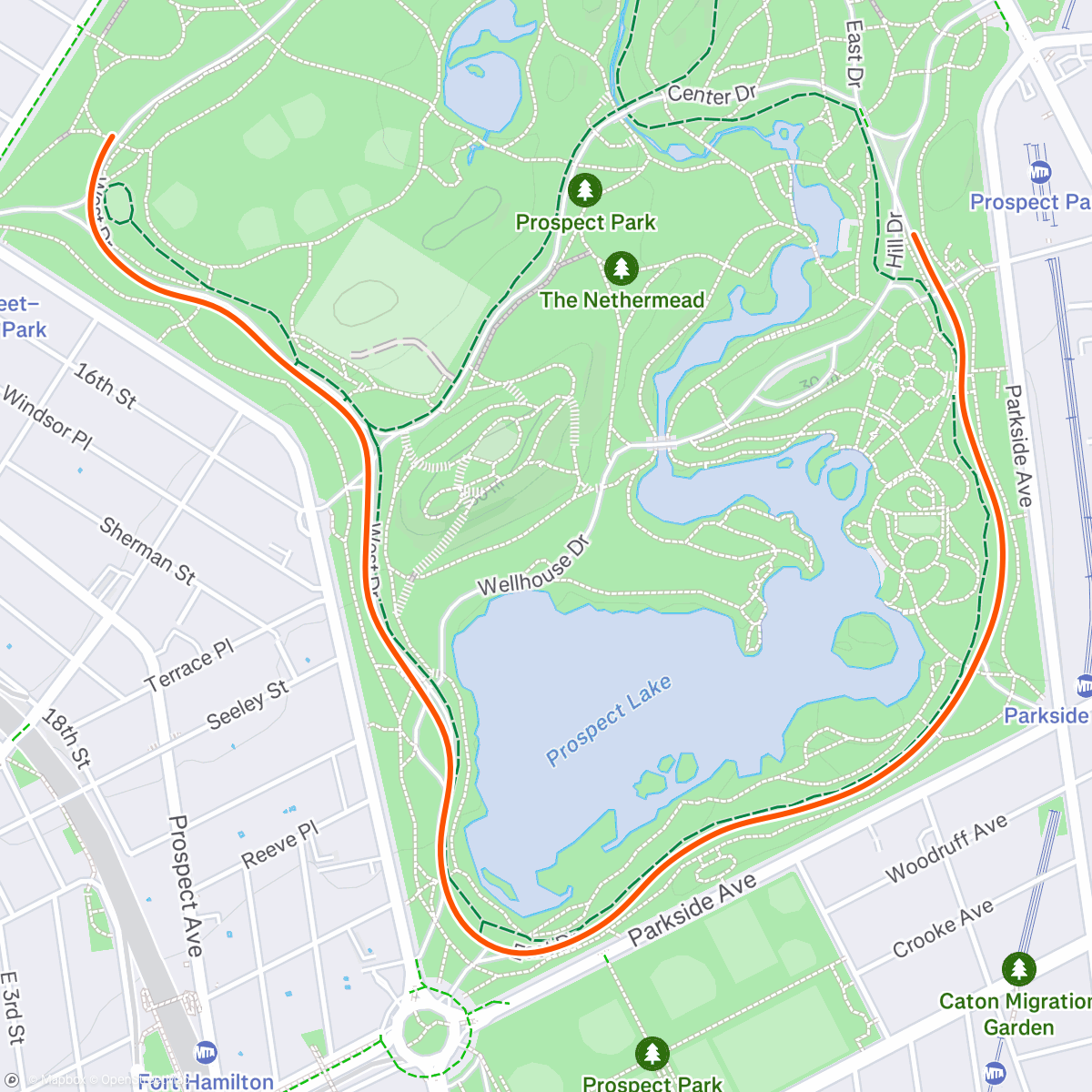 Map of the activity, Zwift - Prospect Park Loop in New York