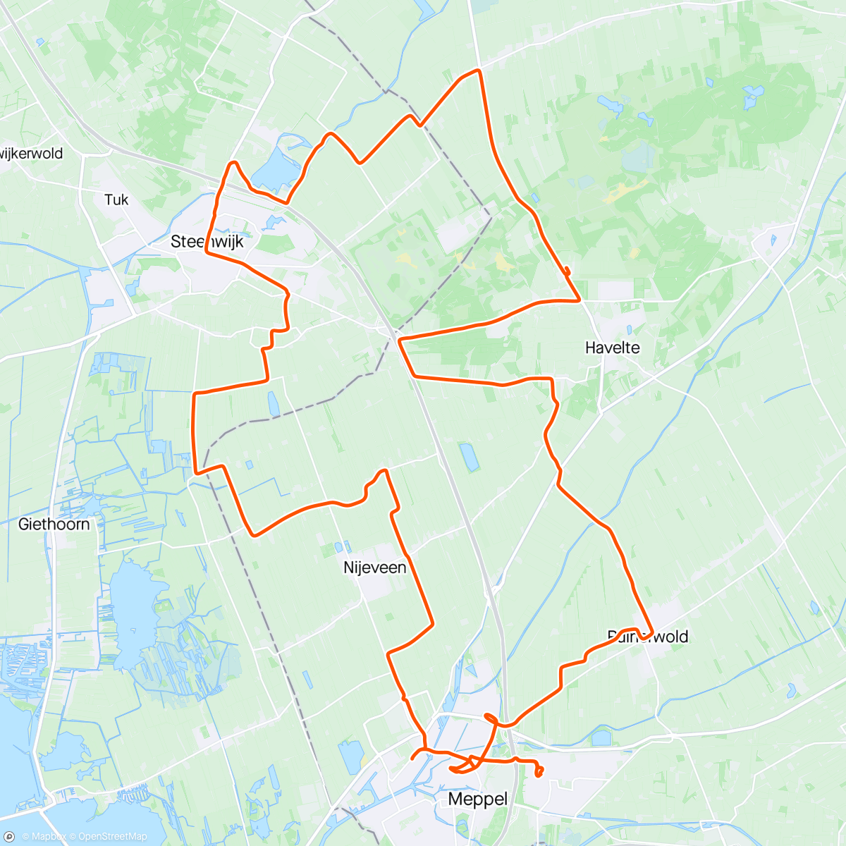 Map of the activity, Grupetto Ladies Ride