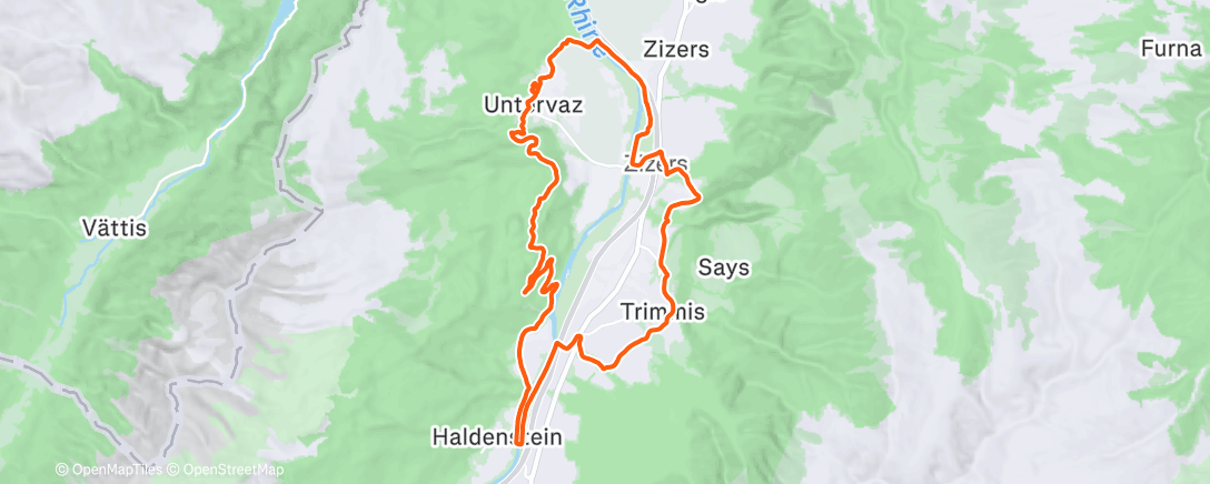 Map of the activity, time on feet