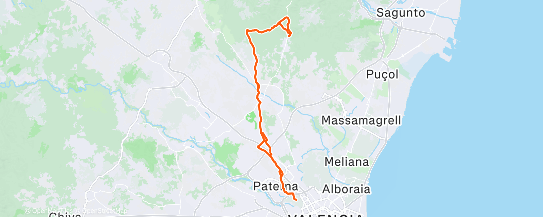 Map of the activity, Bicicleta por la mañana