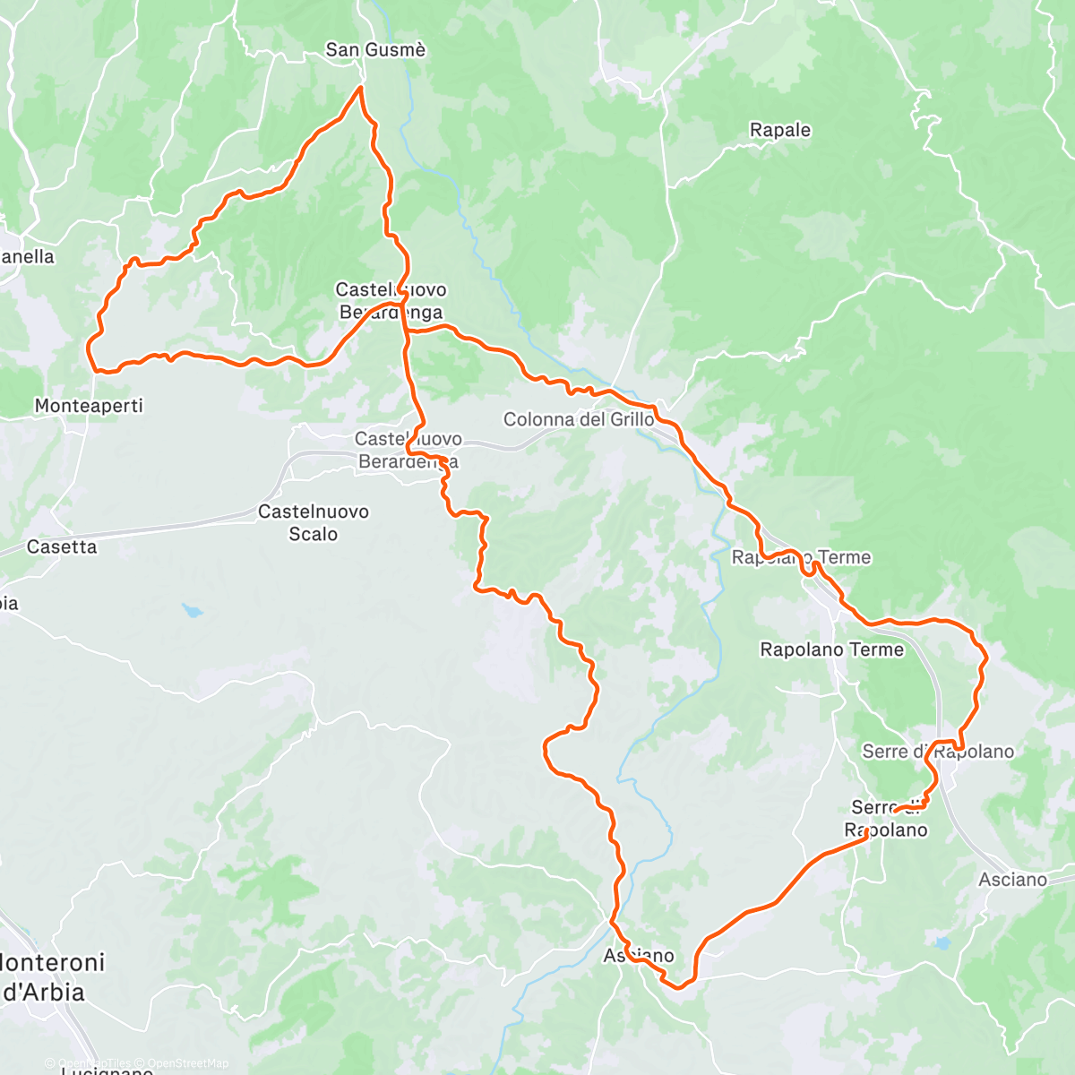 Map of the activity, 🚴 Berardenga gravel, Sante Marie 🚴