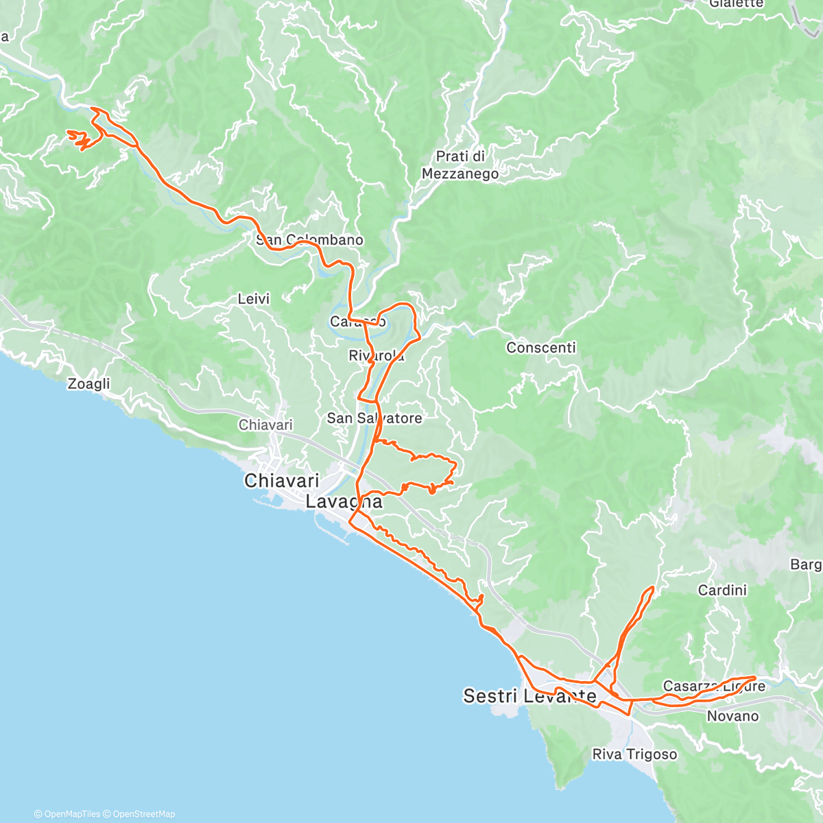 Map of the activity, 08/12/2025 Coreglia Ligure, Liguria, Italy