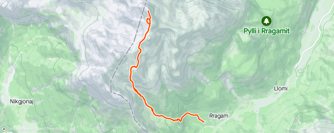 Mapa da atividade, Mt Jezercë