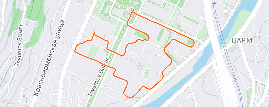 Map of the activity, Lunch Run