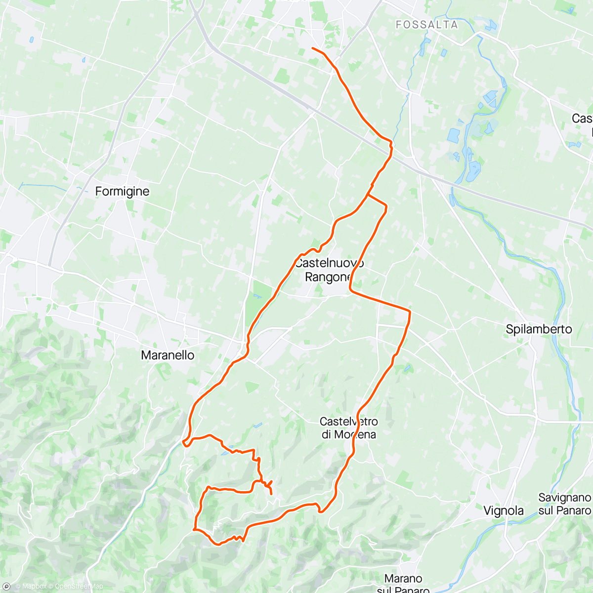 Map of the activity, Puianello mtb