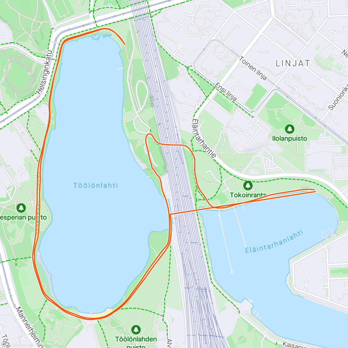 Map of the activity, Tokoinranta parkrun 🇫🇮