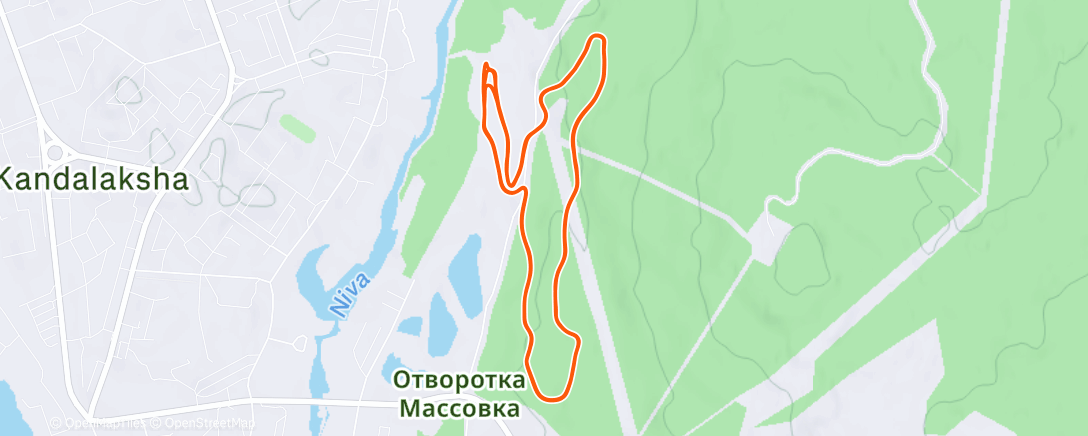Map of the activity, Afternoon Nordic Ski
