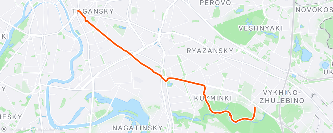 Map of the activity, Дневной забег