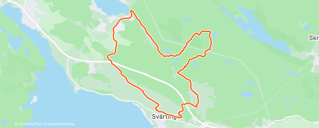 Map of the activity, För mycket snö på stigarna i dag..