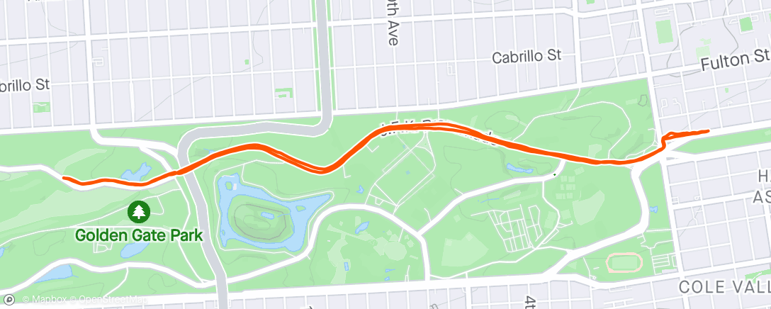 Map of the activity, Golden Gate Park walk after the rain