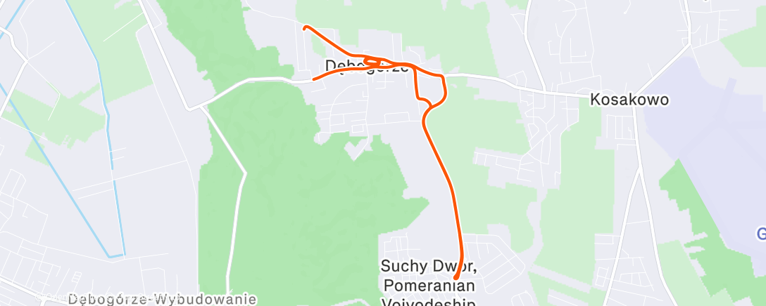 Map of the activity, Afternoon Run