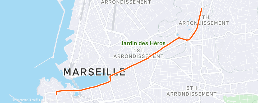Map of the activity, Vélo dans l'après-midi
