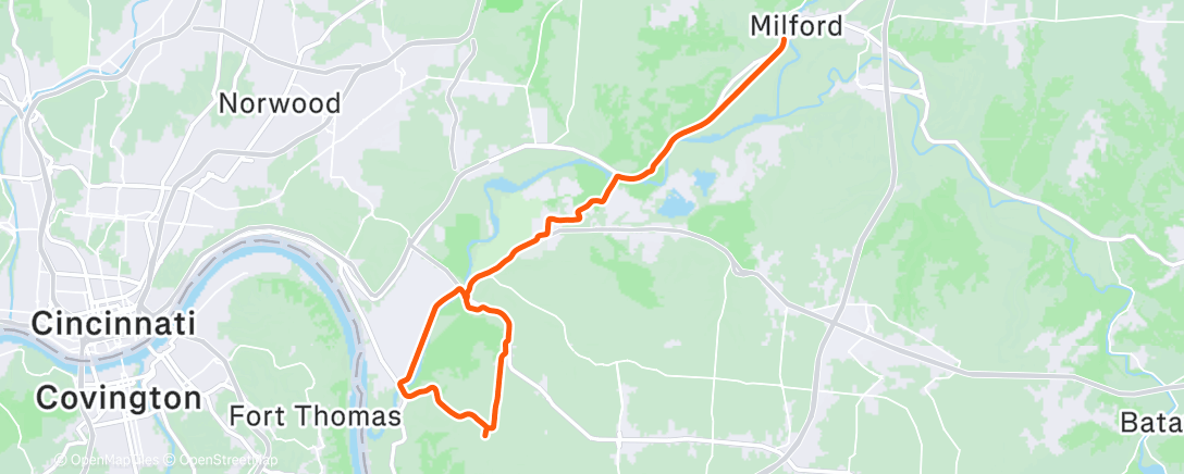 Map of the activity, Afternoon Ride