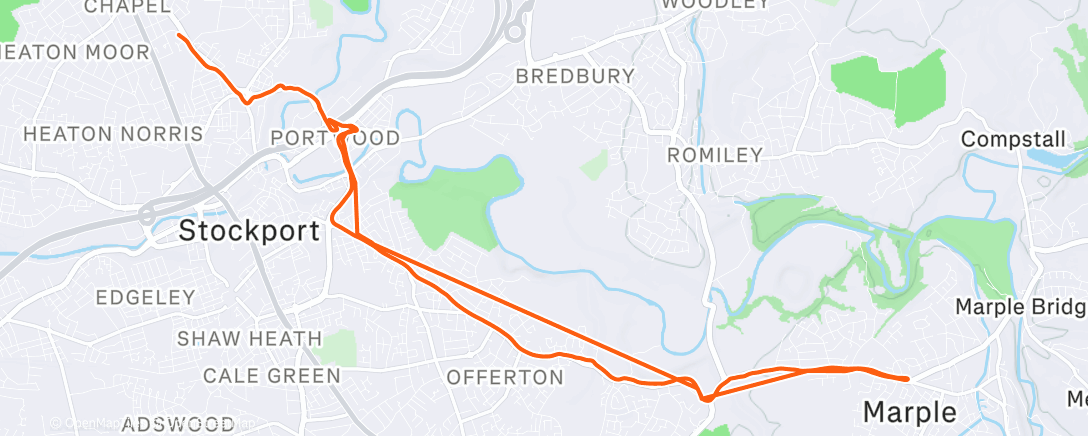 Map of the activity, Morning Run