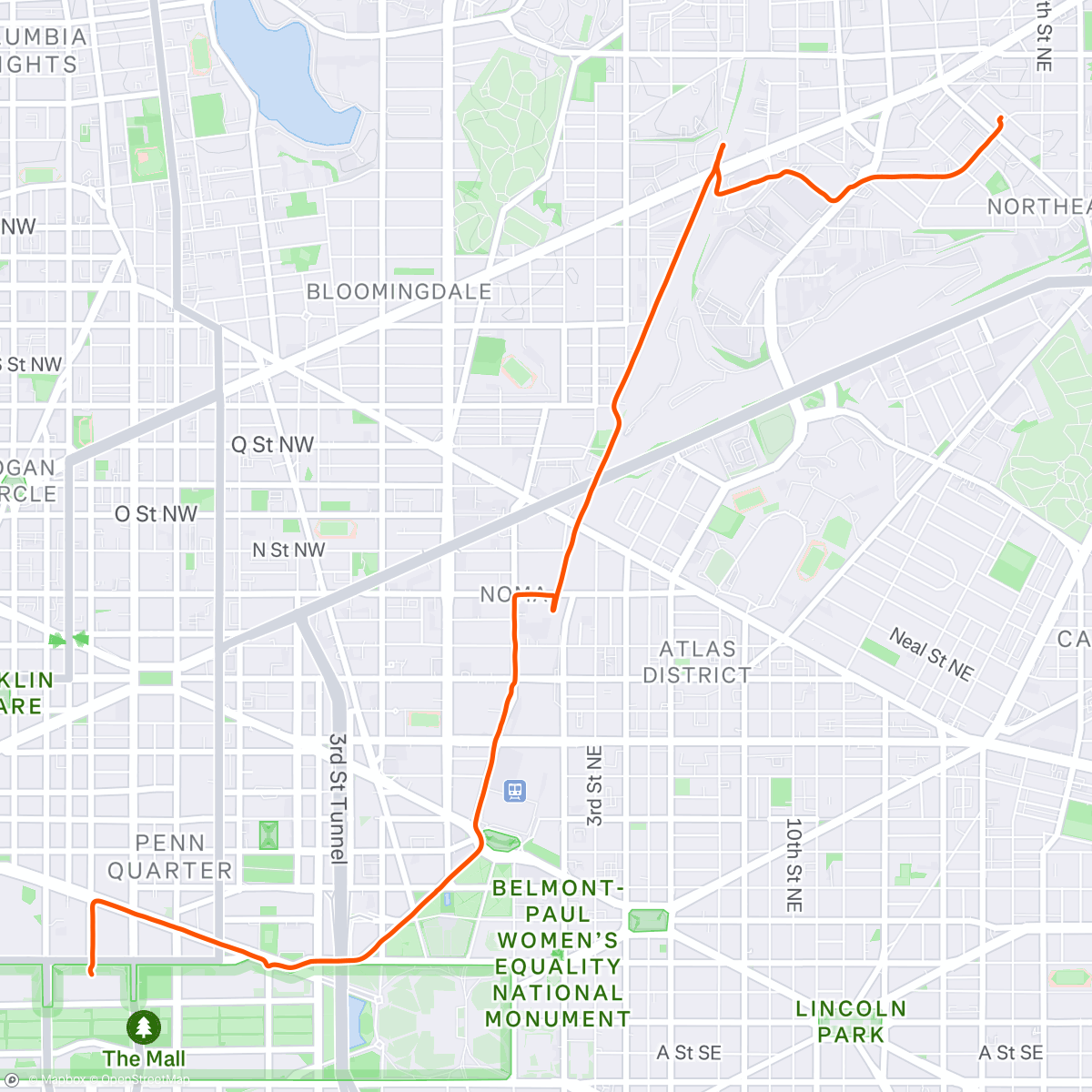 Map of the activity, Deluge ride