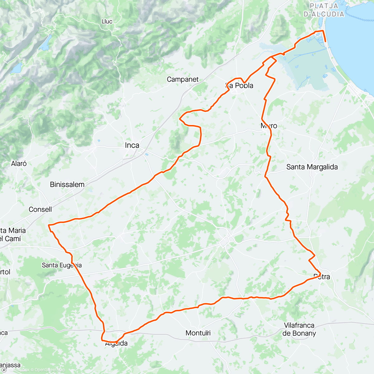 Map of the activity, Mallorca dag 3