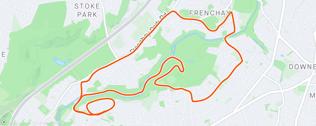 Map of the activity, Frenchay 10K