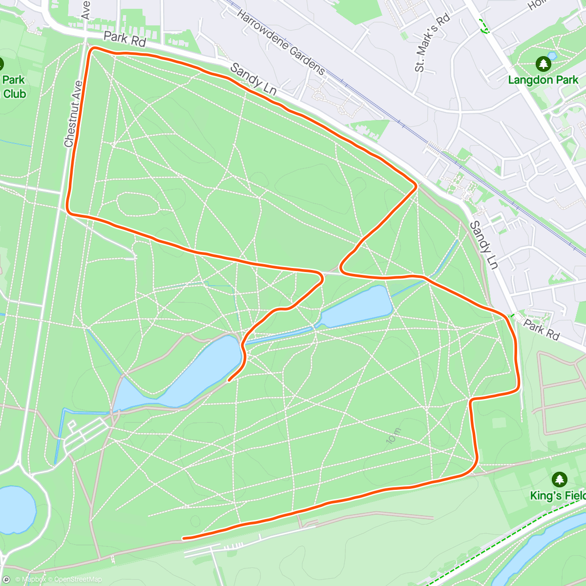 Map of the activity, Week 4 Bushey Park - Park Run