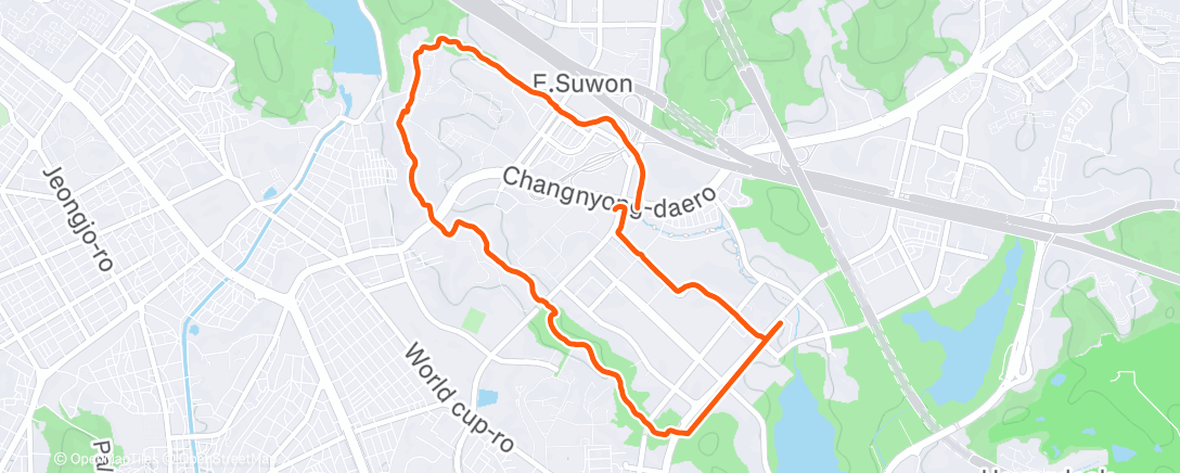 Map of the activity, 광교 트레일