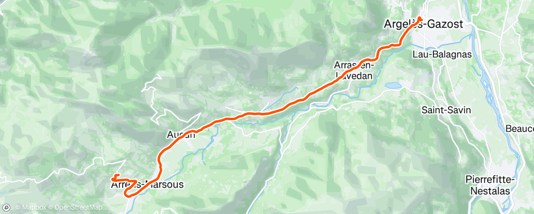 Map of the activity, Lunch Ride