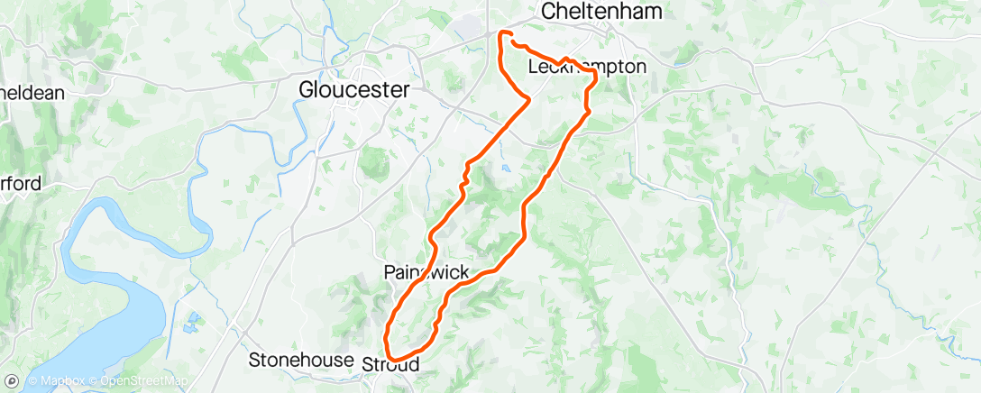 Mapa da atividade, Stroud and back via Slad