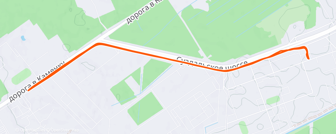 Map of the activity, Afternoon Run