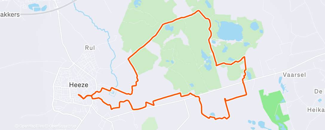 Map of the activity, Ochtendsessie trailrunning