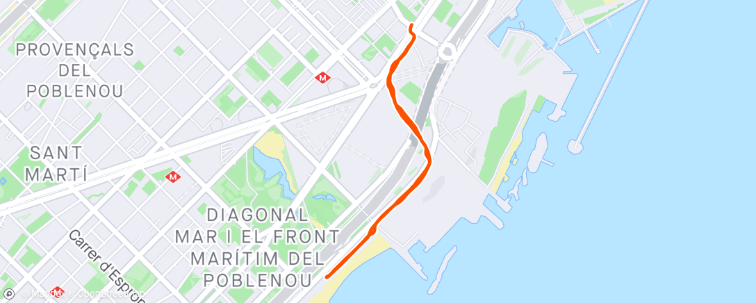 Map of the activity, Easy morning run