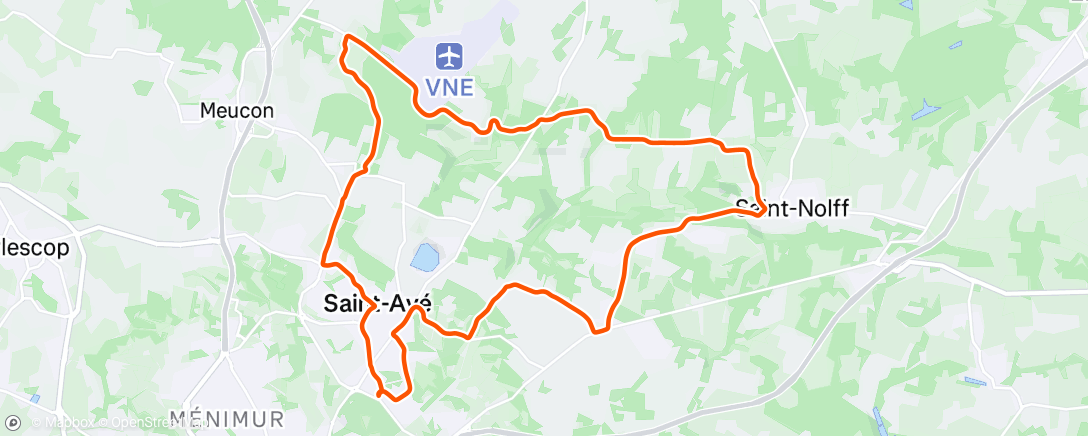 Map of the activity, Sortie vélo le midi