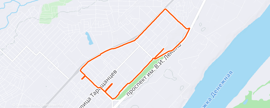 Map of the activity, Afternoon Run