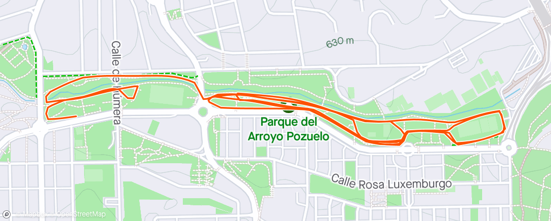 Map of the activity, Arroyo pozuelo sin mas