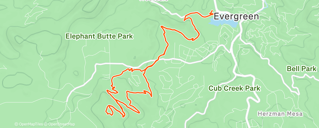 Map of the activity, Afternoon Mountain Bike Ride