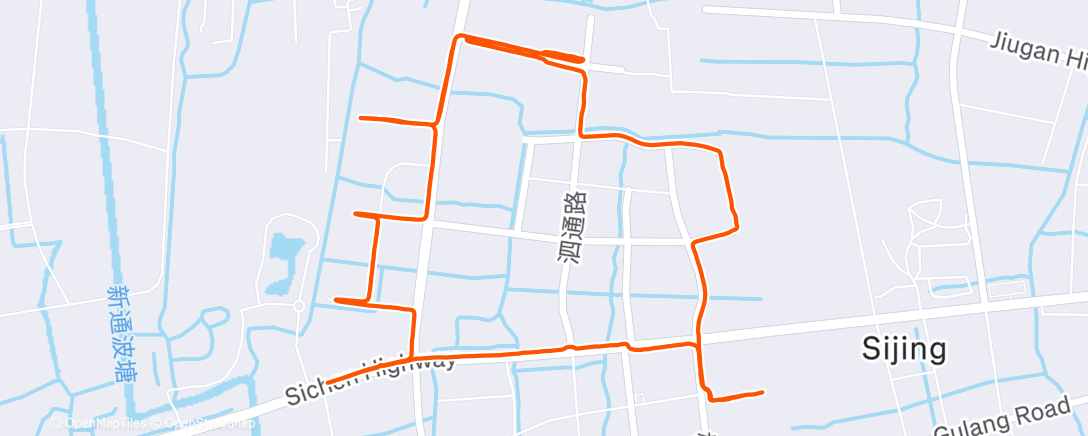 Map of the activity, 晚间跑步