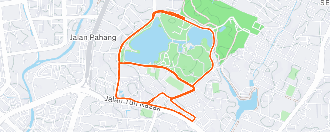Map of the activity, Evening Run