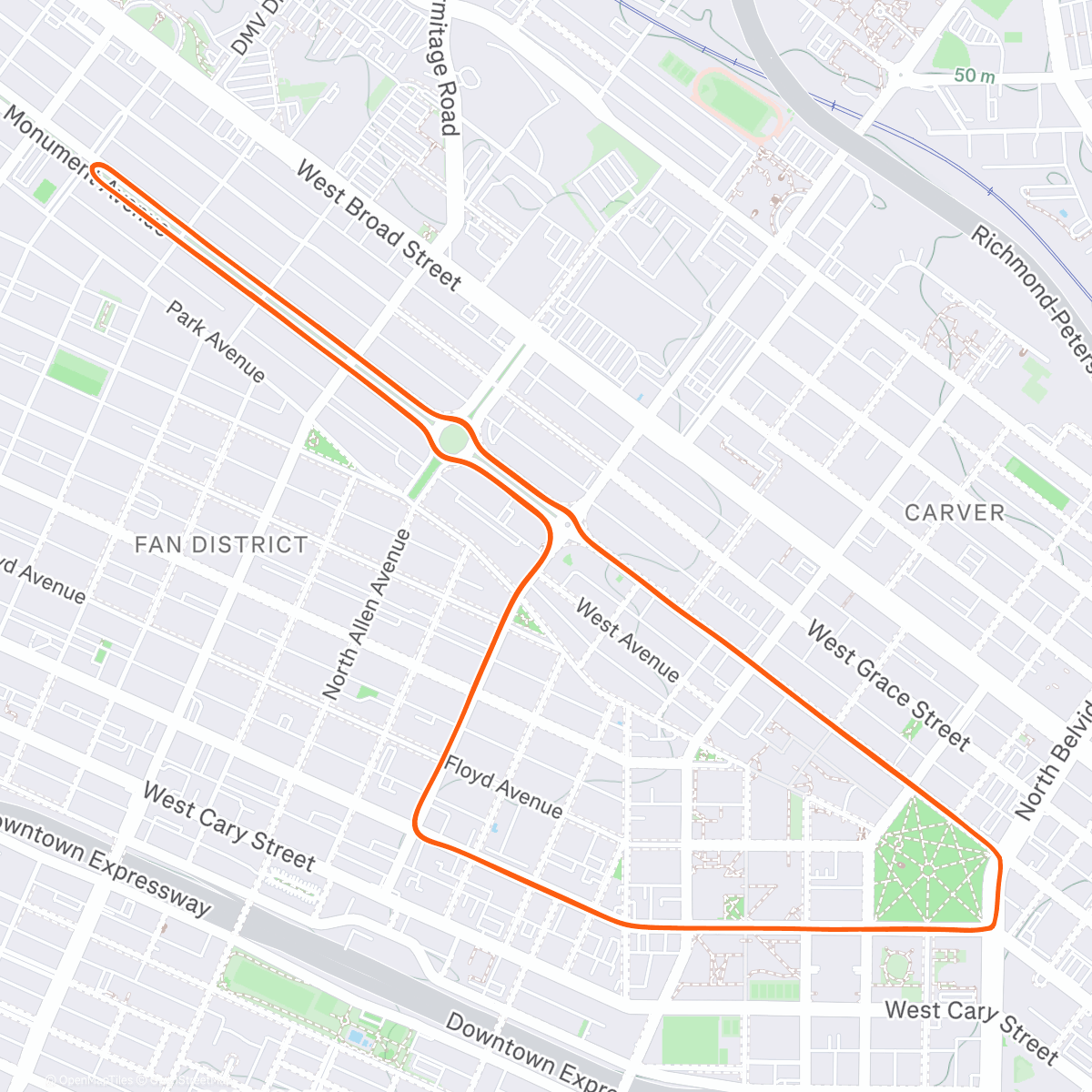 Map of the activity, Zwift - Group Ride: Vikings Valhalla Recovery Ride  (D) on The Fan Flats in Richmond