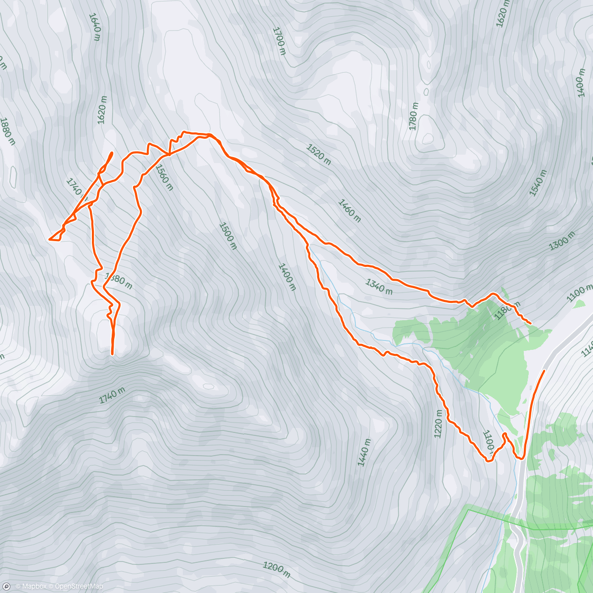 Map of the activity, Oh that was a good one. 🌽 , a summit, multiple laps, and my favorite kind of exit