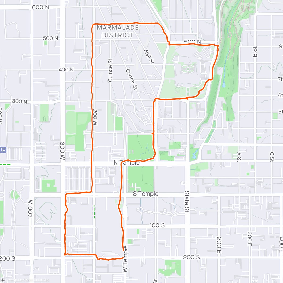 Map of the activity, Salt Lake City Run
