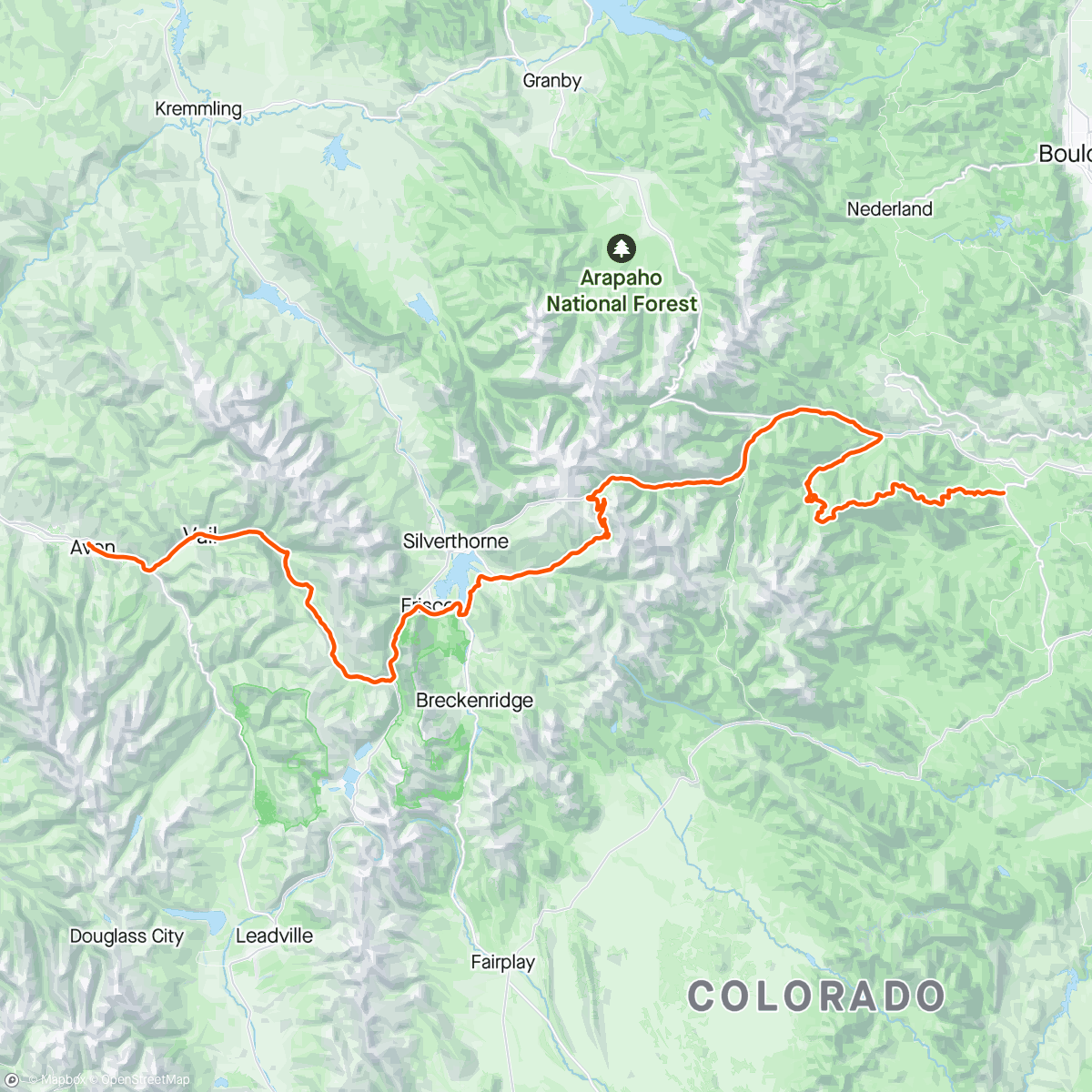 Map of the activity, Triple Bypass 🏔️🏔️⛰️